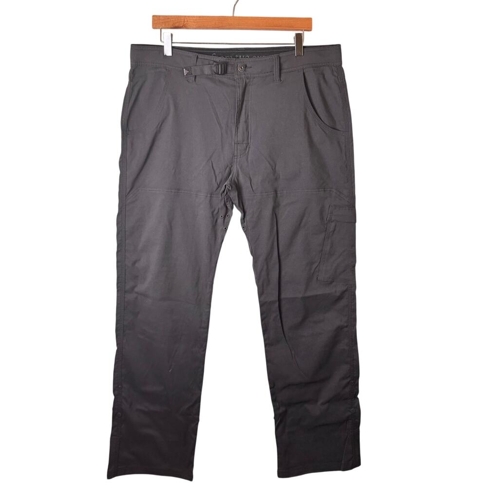 prAna Pants Mens 36 32 Stretch Zion hiking utility cargo Gray Work Moisture Wick